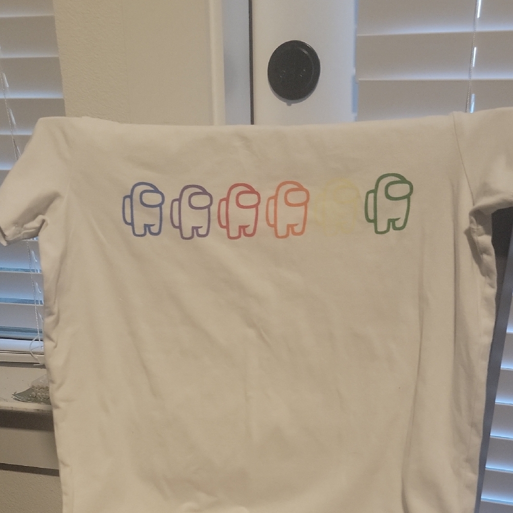 Kids White T-Shirt with Colorful AMONGUS Characters